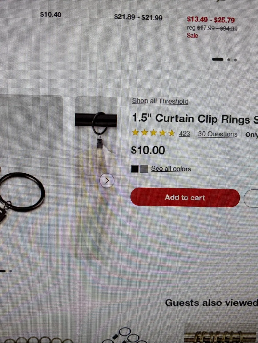 3 packs of Threshold Decorative Drapery Clip Rings - Oil Rubbed Bronze